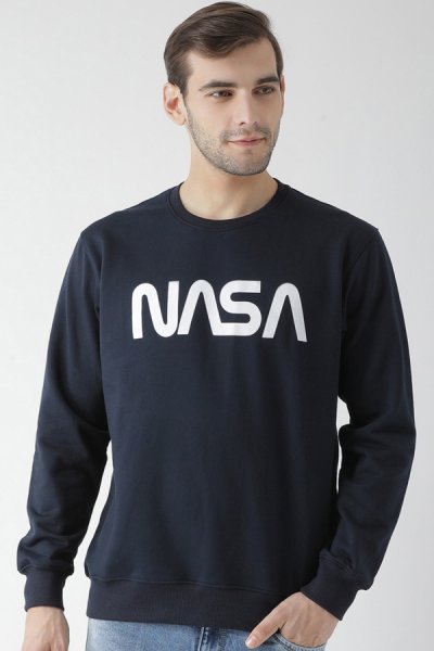 Férfi sötétkék Nasa pulóver