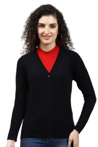Eleganter Damenpullover 00697 Schwarz