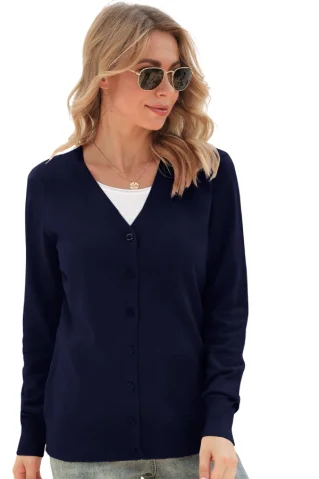 Klasična pletena jopa 00402 modra