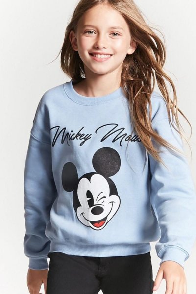 Mickey mouse modrá mikina pre dievčatá Mickeylaugh