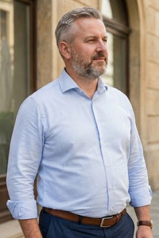 Cămașă bărbătească bleu deschis – mânecă scurtă, mărimi mari 3XL–6XL