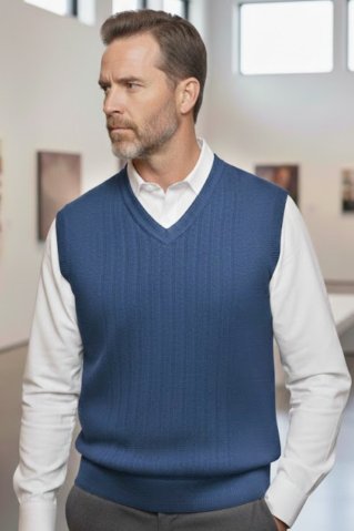 Vestă tricotată pentru bărbați GonBB albastru