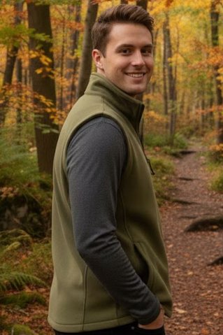 Flísová vesta do prírody 44913 oliva