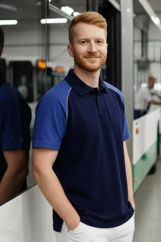 Modra polo majica s kratkimi rokavi 44226