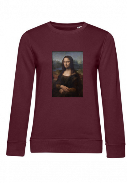 Hanorac de dama cu imprimeu Mona Lisa visiniu