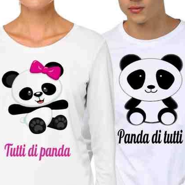Tricou pentru cupluri Panda tutti