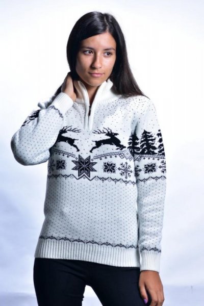 Női norvég pulóver OLIVERA-Z fehér