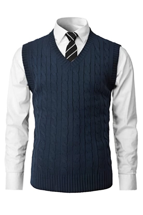 Męska kamizelka dziana CrimBB niebieska