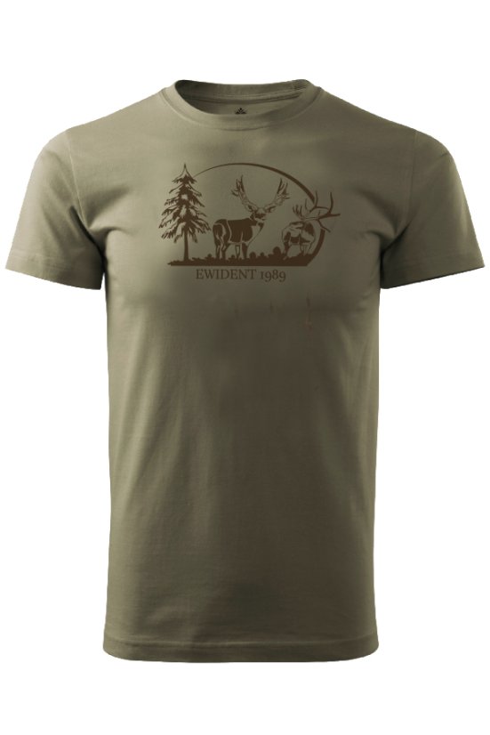 Lov majica sa siluetom jelena u šumi