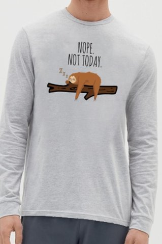 Męska szara piżama – długi rękaw – Nopesloth