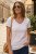 Dámske biele tričko Marína s V-výstrihom a kontrastnou kŕčnou legou
