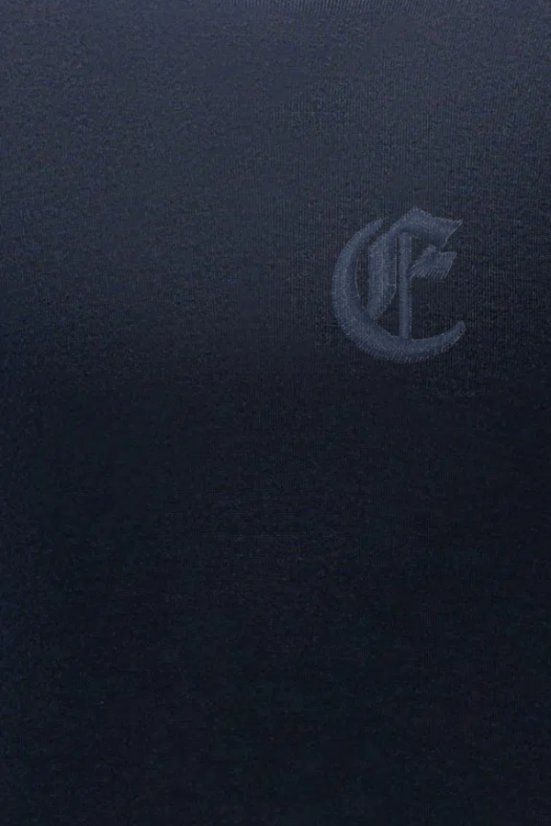 Jednobojni plavi pulover, 100% pamuk