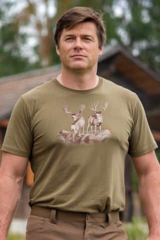 Majica s jelenima na livadi – lovačka
