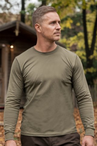 Lovna majica s dugim rukavima 461060X zelena