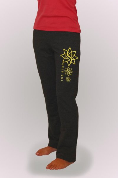 Pantaloni de trening dama cu imprimeu stea 26253T grafit