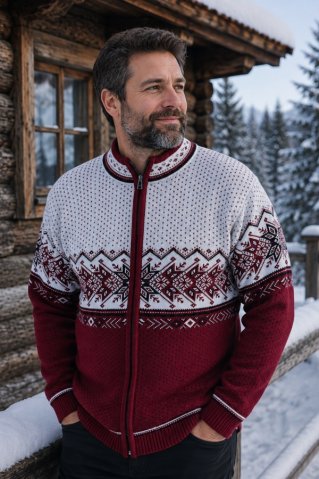 Pulover norvegian  bărbați Igor-AZ  bordeux