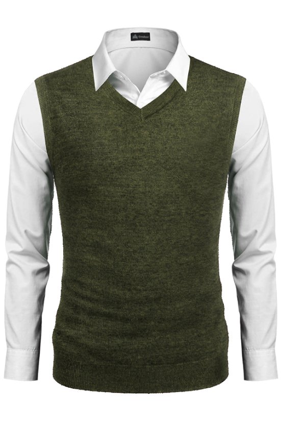 Pletená hladká vesta P2037BB lesácka