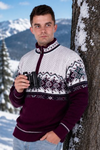Sveter na zips Igor-Z burgund