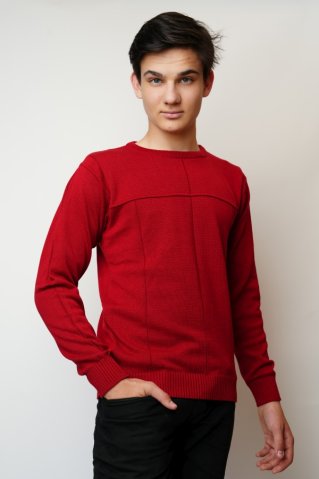 Pulover elegant pentru domni Nigel  burgundy