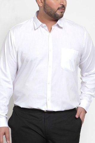 Men’s white oversized shirt 00200BIG – long sleeve 3XL–6XL