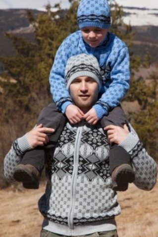 Wygodny męski szary sweter z norweskim wzorem Ken-Az