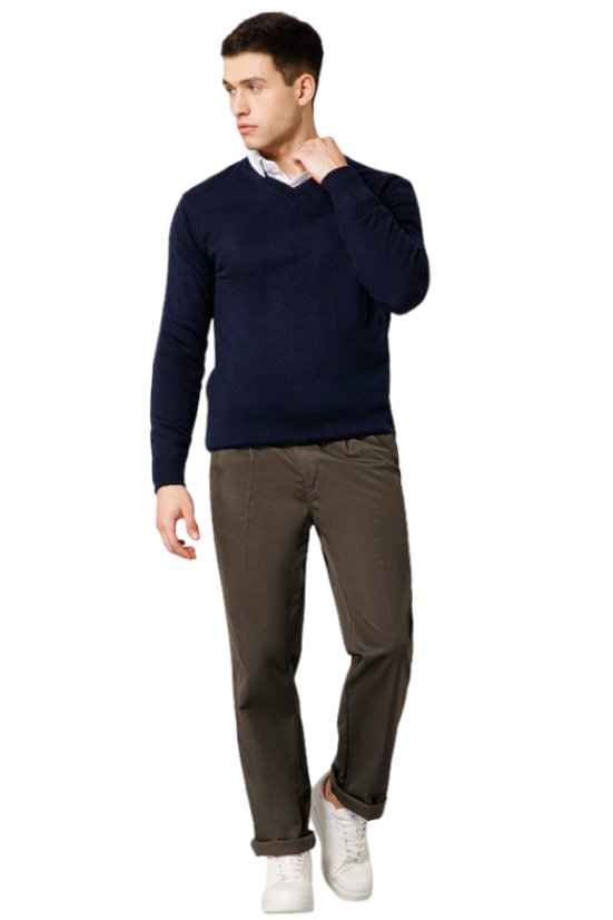 Pulover s V izrezom navy 950