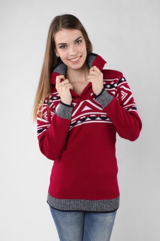 Klea – dámsky bordový nórsky sveter na zapínanie