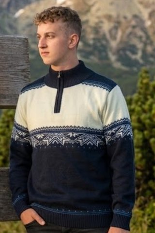 Pánský modrý norský pletený svetr Parker-Z