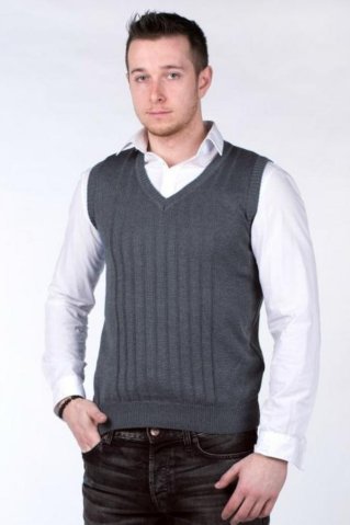 Pánska pletená vesta GonBB grafit
