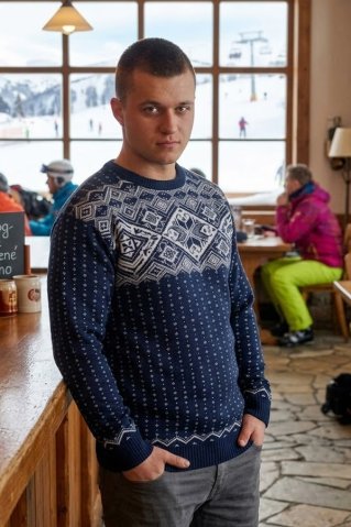 Ewident – Men’s  Knit Sweater with Norwegian Pattern