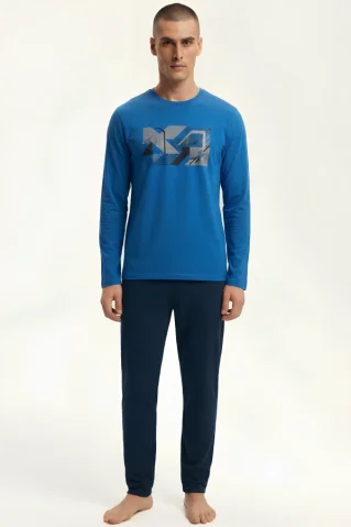 Men’s blue pajamas – long sleeve – Futurist