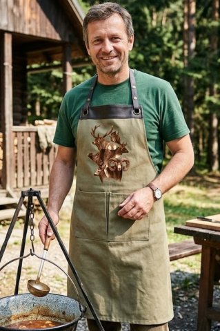 Lovska pregača s motivom životinja – veliki prednji džep – Ewident