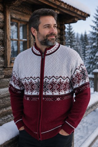 Pánsky nórsky sveter Igor-AZ bordeux