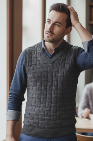 Pánska pletená vesta Otto BB sivá