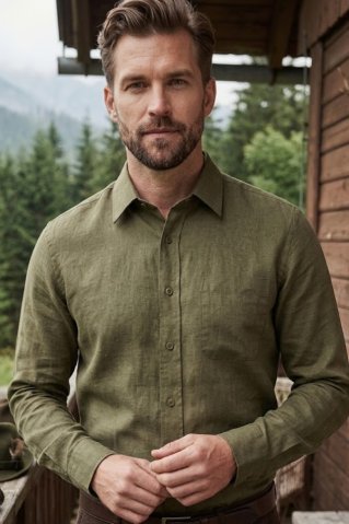 Pánska košeľa 44545 khaki