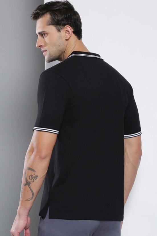 Muška crna rastezljiva polo majica