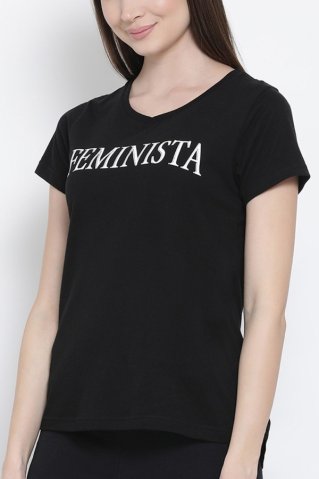 Női pizsama Feminista fekete