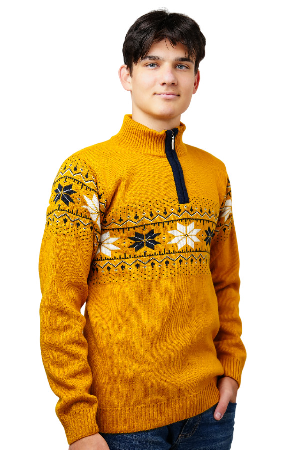 Miro-Z gold férfi norvégmintás pulóver