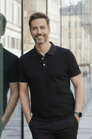 Polo elegant 44260 negru