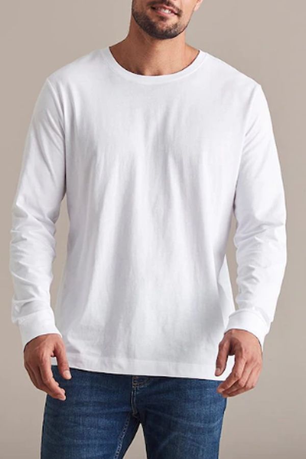 Tricou bărbătesc cu mânecă lungă 461144X alb