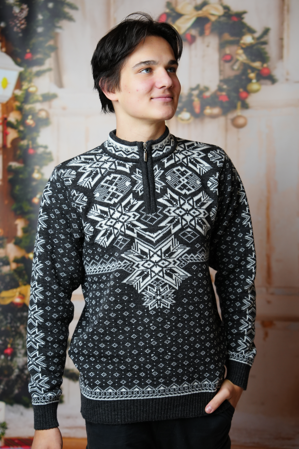 Klasičen norveški pulover s trojanskim ovratnikom Max-Z