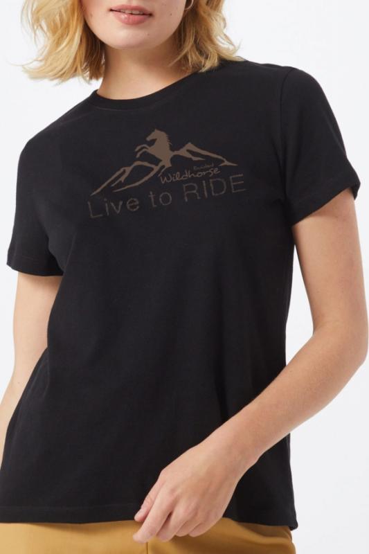 Elegáns női póló Livetoride 100% pamut fekete