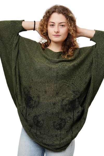 Női elegáns pulóver Dandelion zold