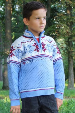 Pulover norvegian pentru copii Igor-Z – albastru