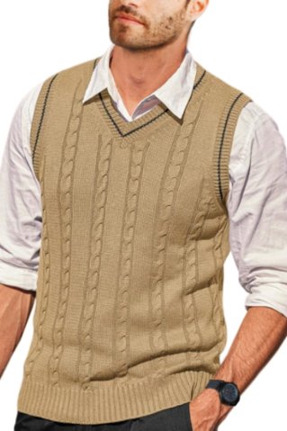 Muški pleteni prsluk BogiBB bež