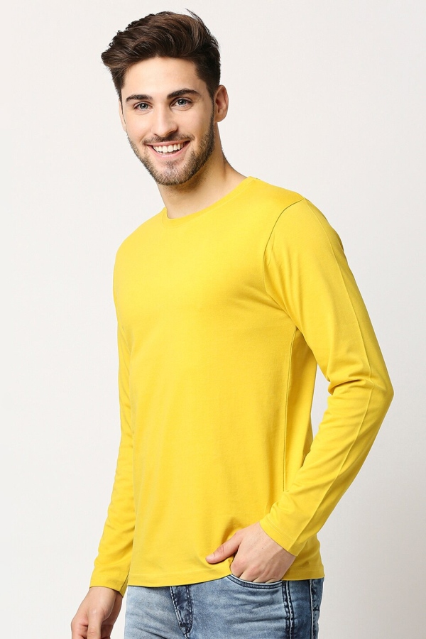 Elegáns sárga hosszú ujjú póló 100% pamut