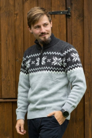 Férfi szürke norvég  pulóver Peter-Z