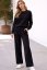 Eleganten pleten komplet s širokimi hlačami – Midnight Black