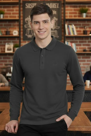 Tricou polo pentru bărbați 44256 gri