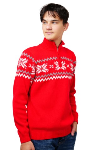 Men's Norwegian Wool Sweater Peter-Z Red